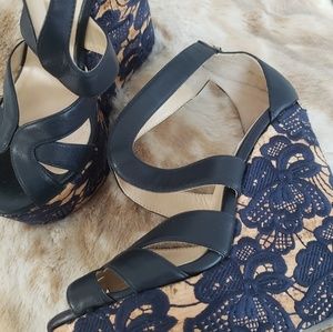 Jimmy Choo Lace Wedge Sandal